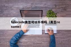 telecode美签可以不填吗（美签resume）