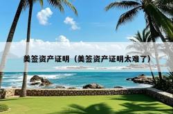 美签资产证明（美签资产证明太难了）