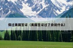 保过美国签证（美国签证过了会说什么）