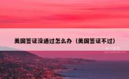 美国签证没通过怎么办（美国签证不过）