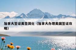 加拿大签证美签简化（加拿大办理美国签证攻略）