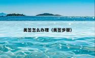 美签怎么办理（美签步骤）