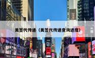 美签代传递（美签代传递查询进度）
