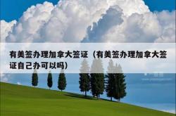 有美签办理加拿大签证（有美签办理加拿大签证自己办可以吗）