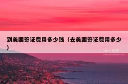 到美国签证费用多少钱（去美国签证费用多少）