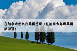 在加拿大怎么办美国签证（在加拿大办理美国旅游签）