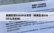 美国签证b1b2什么意思（美国签证b1b2什么意思啊）
