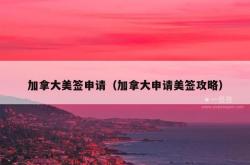 加拿大美签申请（加拿大申请美签攻略）