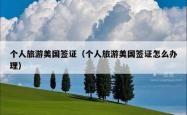 个人旅游美国签证（个人旅游美国签证怎么办理）