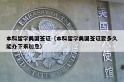 本科留学美国签证（本科留学美国签证要多久能办下来加急）