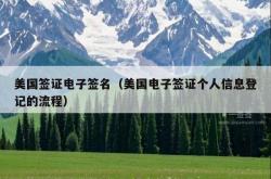 美国签证电子签名（美国电子签证个人信息登记的流程）