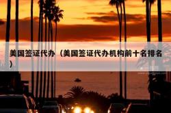 美国签证代办（美国签证代办机构前十名排名）