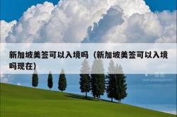 新加坡美签可以入境吗（新加坡美签可以入境吗现在）