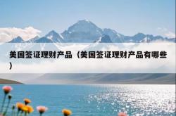 美国签证理财产品（美国签证理财产品有哪些）