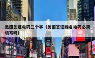 美国签证电码三个字（美国签证姓名电码必须填写吗）