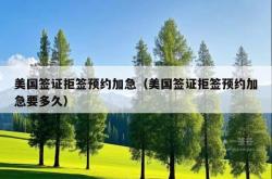 美国签证拒签预约加急（美国签证拒签预约加急要多久）