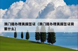 澳门籍办理美国签证（澳门籍办理美国签证需要什么）