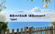 美签slot怎么刷（美签passport type）