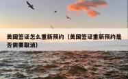 美国签证怎么重新预约（美国签证重新预约是否需要取消）