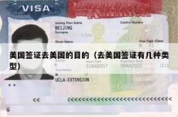 美国签证去美国的目的（去美国签证有几种类型）