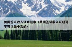 美国签证收入证明范本（美国签证收入证明可不可以是中文的）