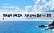 美国签证没给蓝条（美国签证给蓝条什么意思）