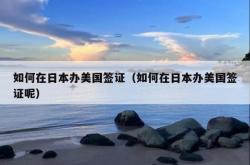 如何在日本办美国签证（如何在日本办美国签证呢）