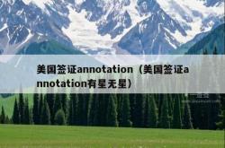 美国签证annotation（美国签证annotation有星无星）