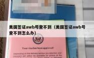 美国签证awb号查不到（美国签证awb号查不到怎么办）