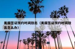 美国签证预约时间放出（美国签证预约时间放出怎么办）
