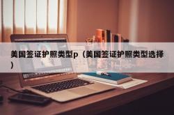 美国签证护照类型p（美国签证护照类型选择）