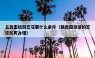 去美国旅游签证要什么条件（到美国旅游的签证如何办理）