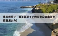 美签黄单子（美签黄单子护照收走没要求补充信息怎么办）