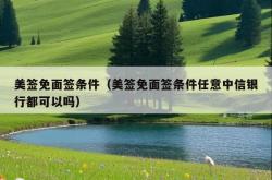 美签免面签条件（美签免面签条件任意中信银行都可以吗）