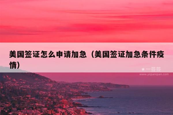 美国签证怎么申请加急(美国签证加急条件疫情)