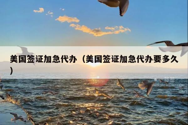 美国签证加急代办(美国签证加急代办要多久)