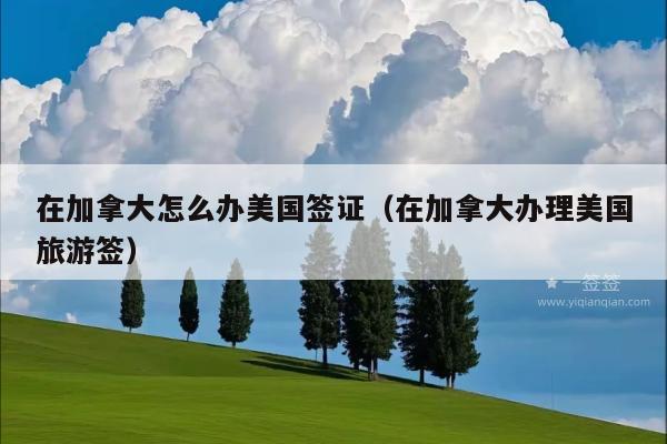 在加拿大怎么办美国签证(在加拿大办理美国旅游签)