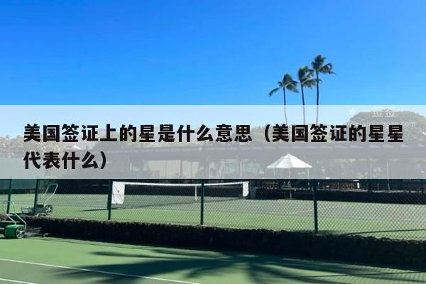 美国签证上的星是什么意思(美国签证的星星代表什么)