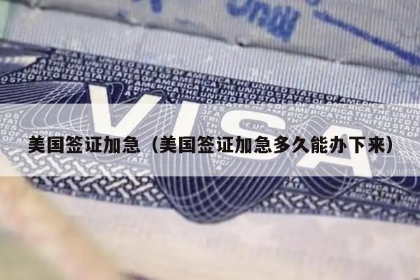 美国签证加急(美国签证加急多久能办下来)