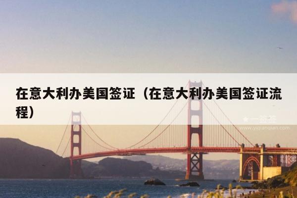 在意大利办美国签证(在意大利办美国签证流程)