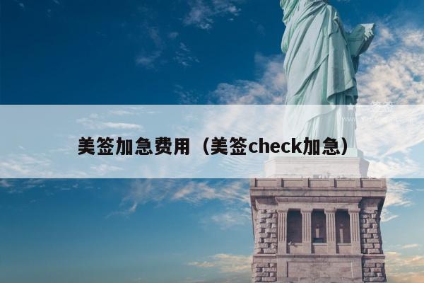 美签加急费用(美签check加急)