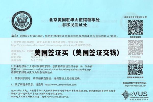 美国签证买(美国签证交钱)