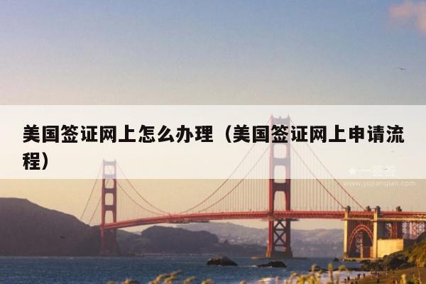 美国签证网上怎么办理(美国签证网上申请流程)