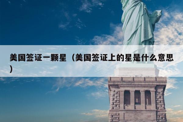 美国签证一颗星(美国签证上的星是什么意思)