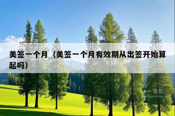 美签一个月(美签一个月有效期从出签开始算起吗)