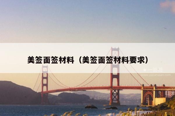 美签面签材料(美签面签材料要求)