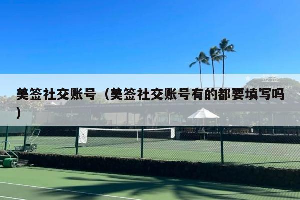 美签社交账号(美签社交账号有的都要填写吗)