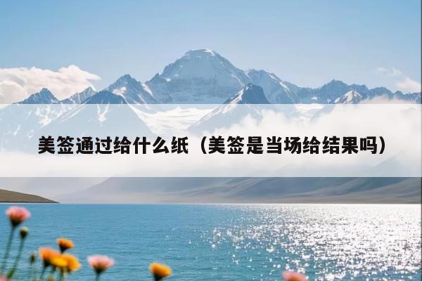 美签通过给什么纸(美签是当场给结果吗)
