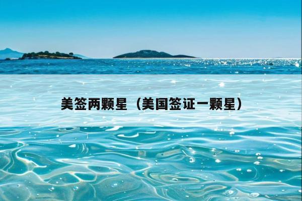 美签两颗星(美国签证一颗星)