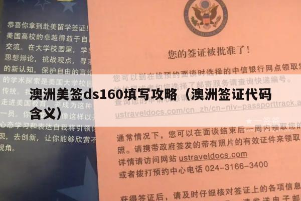 澳洲美签ds160填写攻略(澳洲签证代码含义)